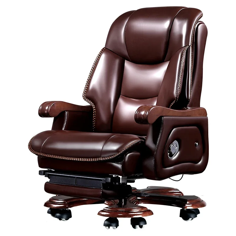 Luxury Leather Office Chair- Wheels- Massage Chair- 10 Styles- Foot Rest - Image 6
