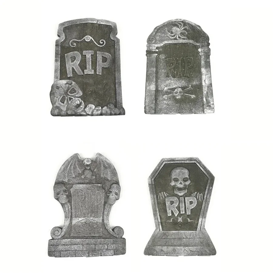 4pc/ Set of Halloween Realistic Tombstones- Reusable- Haunted House Courtyard Decoration of Ghostly Horror! - Image 7