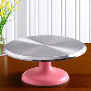 10/12-Inch Aluminum Cake Turntable- Decorating Table- Rotating