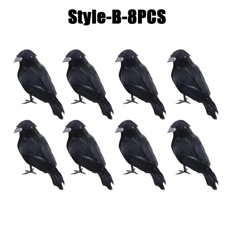 Simulation Black Crow- Halloween Black Crow Props- Halloween Decoration - Image 17