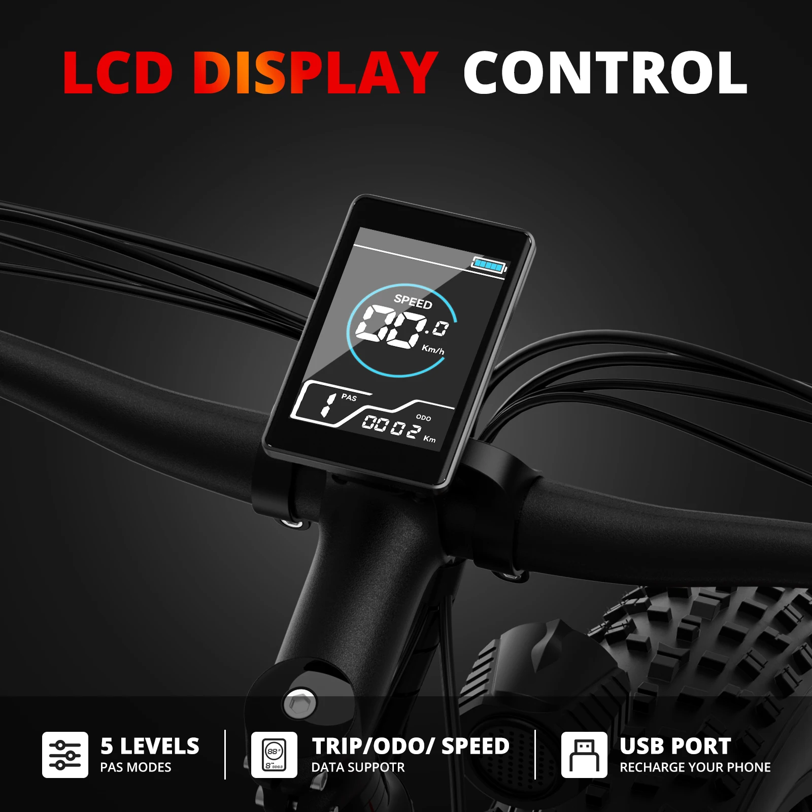 Electric Bike- EB26 Adult Electric Bicycle- Peak 1500W 48V 15AH Ebike- 26" Fat Tire Mountain Bike- 31 mph- Electric Dirt Bike - Image 4