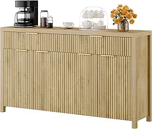 Fluted Buffet Cabinet- Storage- Sideboard Cabinet- Adjustable Shelves - Image 7