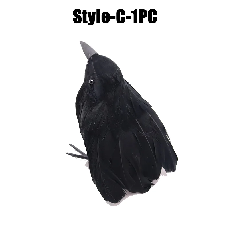 Simulation Black Crow- Halloween Black Crow Props- Halloween Decoration - Image 22