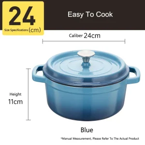 Cast Iron Enamel- Non-Stick Pot- Universal Cookware- 4 Colors