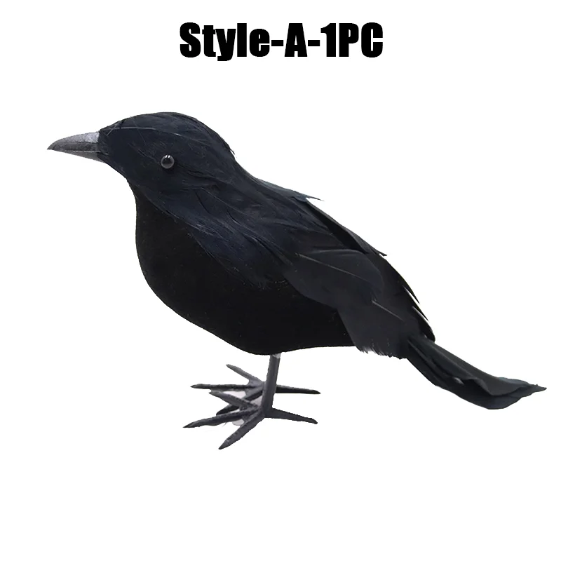 Simulation Black Crow- Halloween Black Crow Props- Halloween Decoration - Image 8