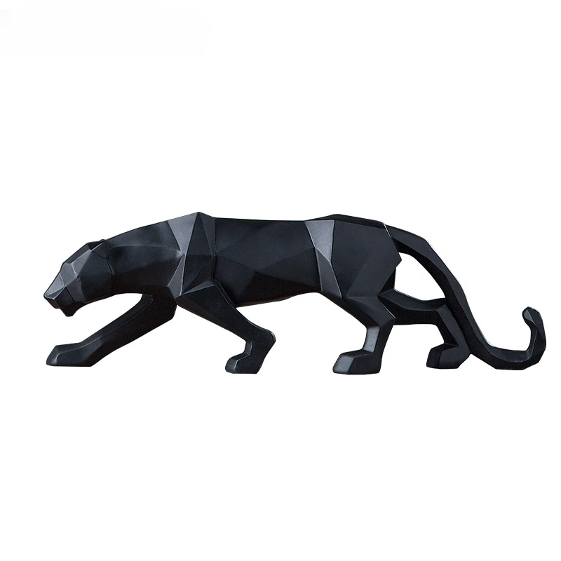 Large-Size Panther Statue- Abstract Geometric Style Resin Leopard- Multiple Colors - Image 5