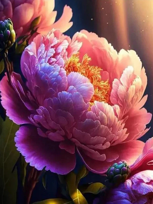 5D Peony Diamond Painting- 30x40cm Full Round - Image 9
