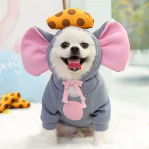 Pet Mouse Costume- Winter-warm Dog Clothing- Hoodie Sweatshirt- For X Small to X Large Dogs/Cats
