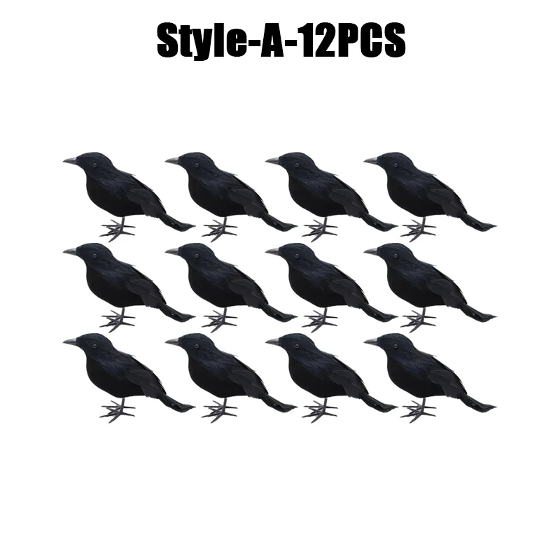 Simulation Black Crow- Halloween Black Crow Props- Halloween Decoration - Image 14