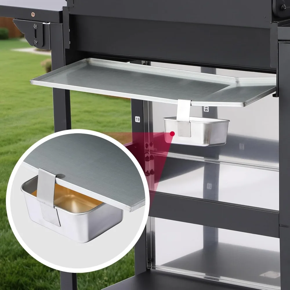 4-Burner BBQ Propane Grill- Side Table- 46,000 BTU Gas Grill- Porcelain-Enameled Grill - Image 2