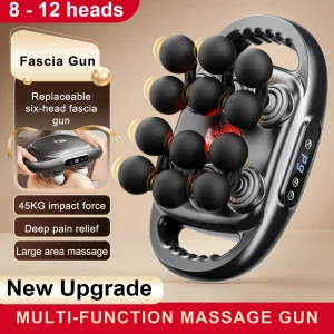 12/8 Heads Electric Massage Gun- Muscle Relaxation- High Frequency Back Massage- Deep Tissue Muscle- Fascia Massage Gun