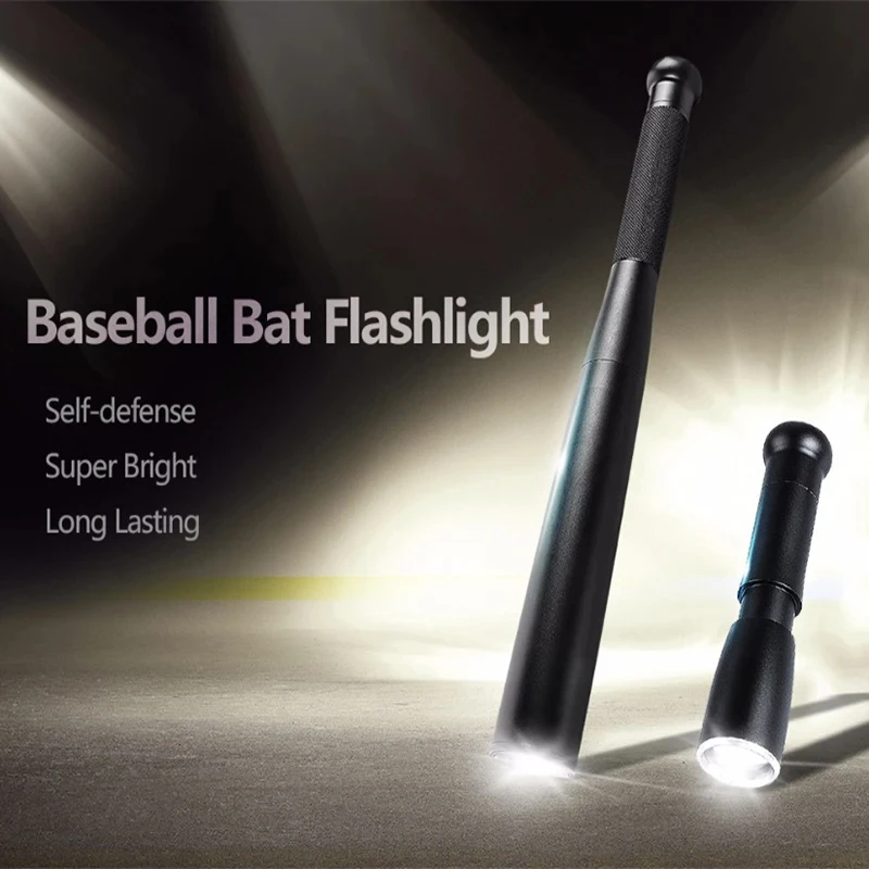 Baseball Bat LED Flashlight- Waterproof- Super Bright Baton- Aluminium Alloy Torch- Emergency Self Defense - Image 2