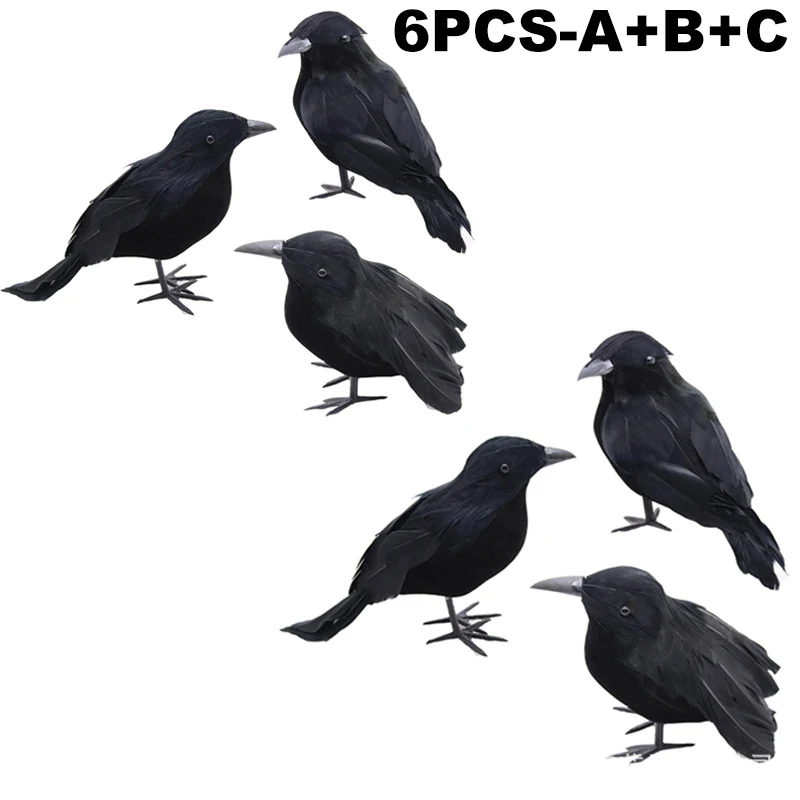 Simulation Black Crow- Halloween Black Crow Props- Halloween Decoration - Image 30