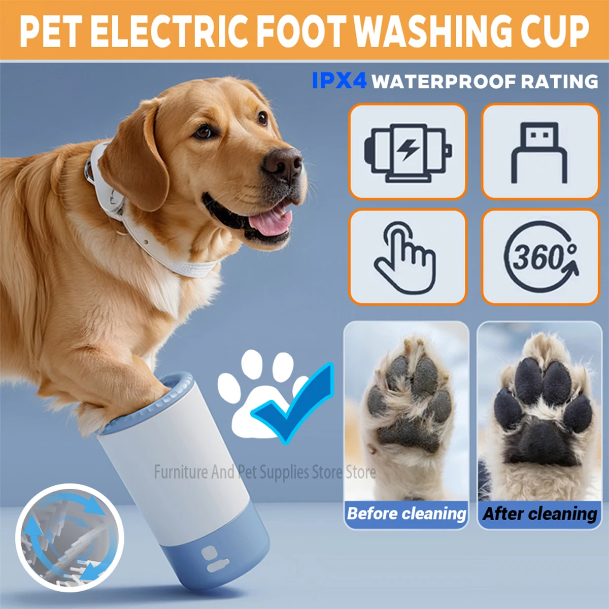 Pet Foot Washing Machine- Automatic Electric Pet Paw Cleaner