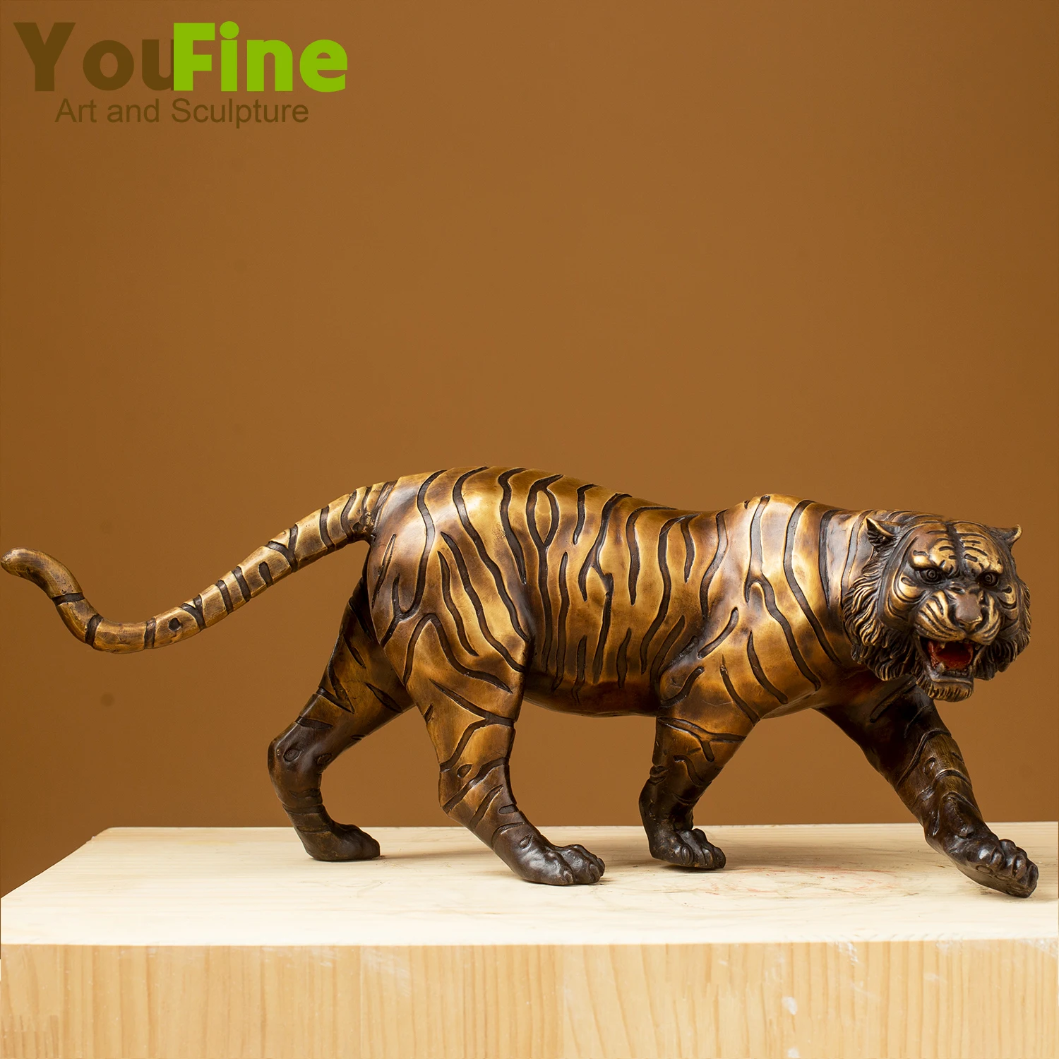 19“ Bronze Tiger Statue- Bronze Casting Tiger Sculpture- Home Decor Handcrafts - Image 3