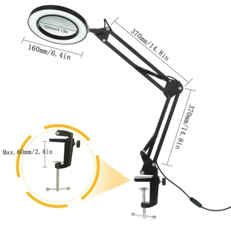 72 LED 8X/10X Illuminated Magnifier- USB 3 Colors LED Magnifying Glass- for Soldering, Skincare Beauty, Diamond Painting, Detail Work, etc. - Image 13