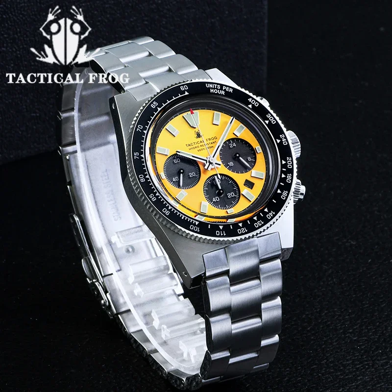 Tactical Frog Chronograph Watch- Sapphire Crystal Mirror- Ceramic Bezel- Luminous Men's Watch - Image 2