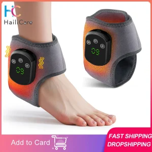 Rechargeable, Electric, Heating Ankle Brace- Massager- Hot Compress And Vibration Massage for Cervical Hand/ Foot Muscle Relaxation