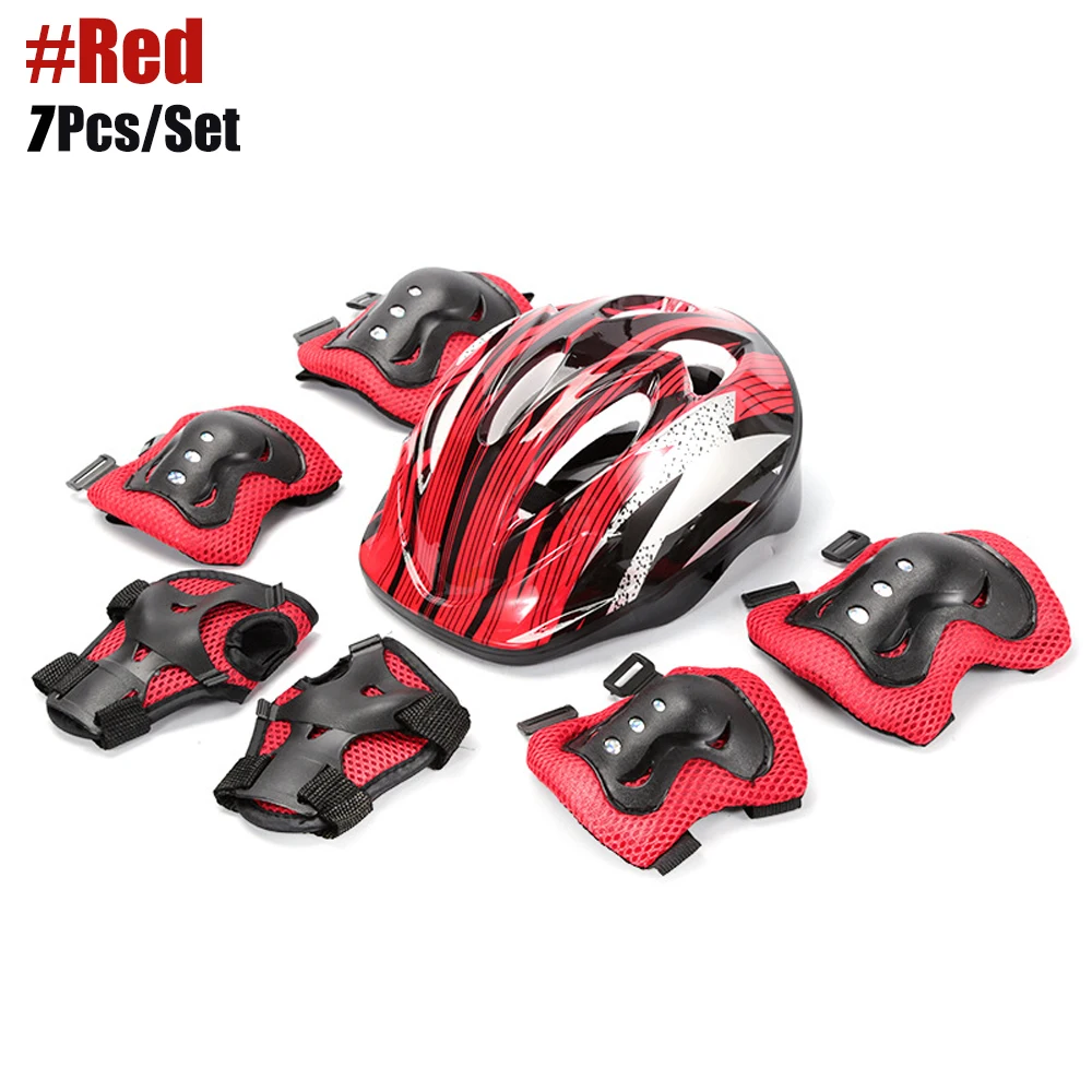 Kids' 7 Piece Protective Gear Set- Helmet, Knee Pads, Elbow Pads, and Wrist Pads- Different Colors - Image 8