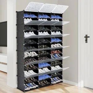 12-Tier- 72-Pair Shoe Organizer- 36-Grids- Storage Cabinet- Expandable for Heels, Boots, Slippers