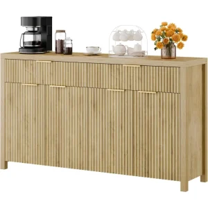 Fluted Buffet Cabinet- Storage- Sideboard Cabinet- Adjustable Shelves