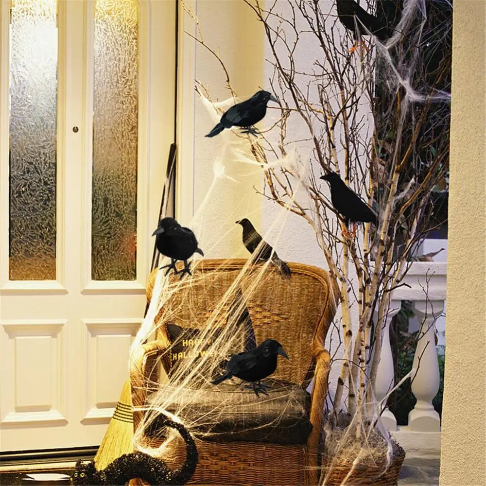 Simulation Black Crow- Halloween Black Crow Props- Halloween Decoration - Image 2