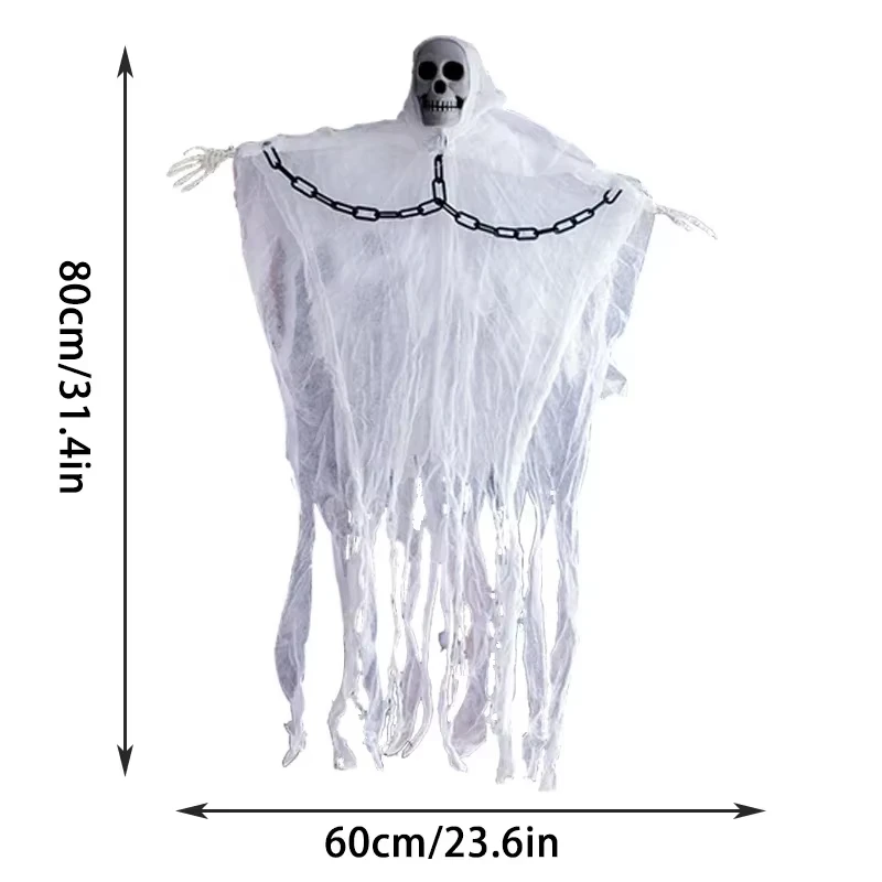 Halloween Decorations- Horror! Hanging Ghost Skull- Skeleton Prop - Image 7