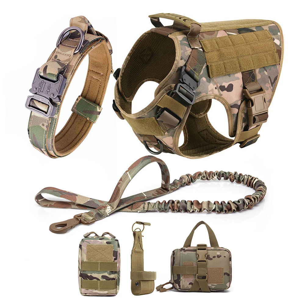 Harness/ Collar/ Leash Set- Molle Pouches- Training/ Walking Vest For Medium to Large Dogs - Image 11