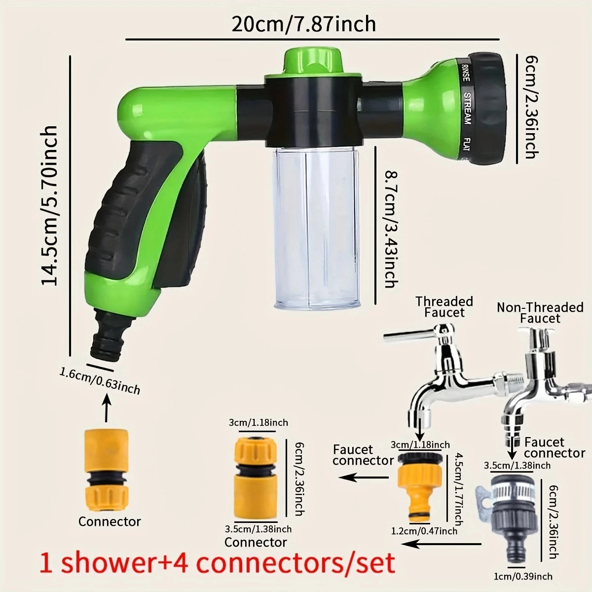 1set/2sets -High Pressure Sprayer- Adjustable Pet Cleaning- Clean Bath Water- Foam Soap Sprayer- Dog Cleaning Tool - Image 3
