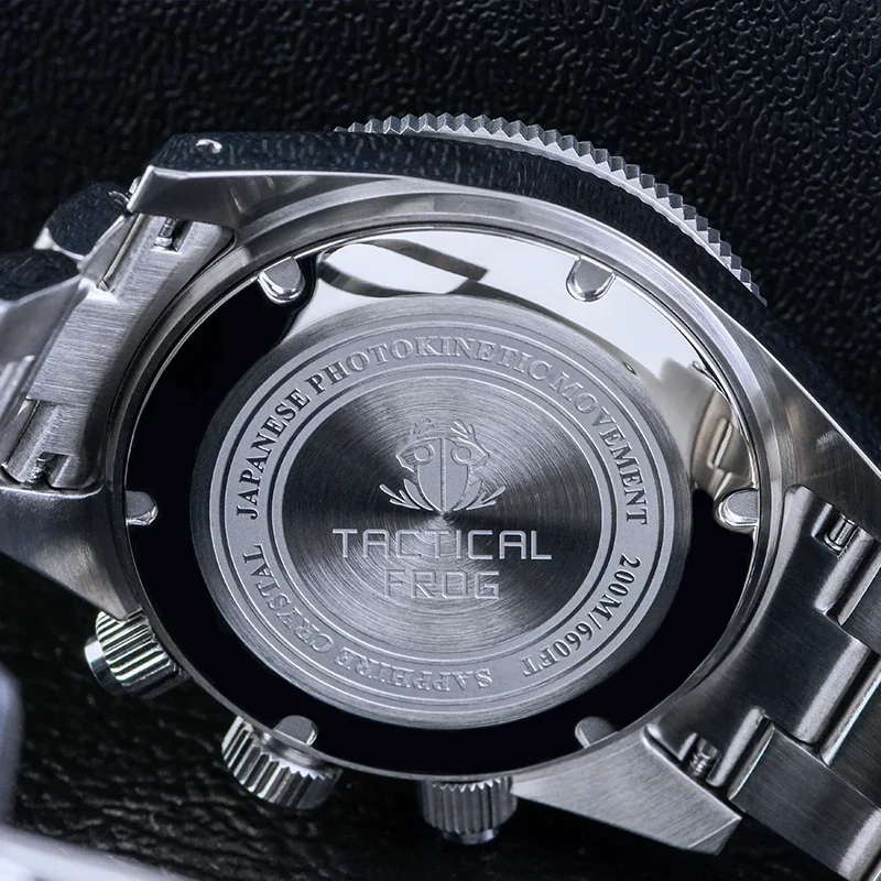 Tactical Frog Chronograph Watch- Sapphire Crystal Mirror- Ceramic Bezel- Luminous Men's Watch - Image 5