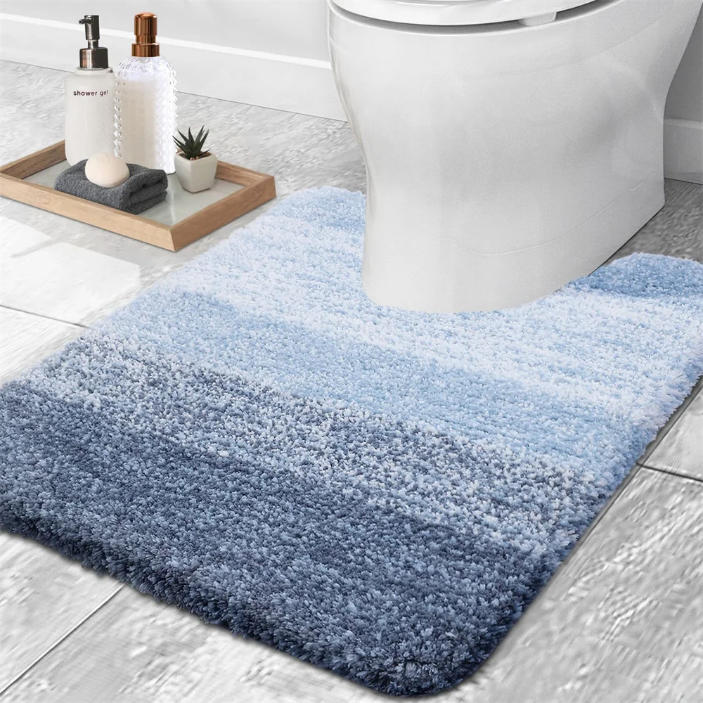 Luxury Bath Mat- U-Shaped Extra-Soft Bathroom Rug- Absorbent, Non-Slip- Contour Toilet Mat- Many Colors and Sizes - Image 7