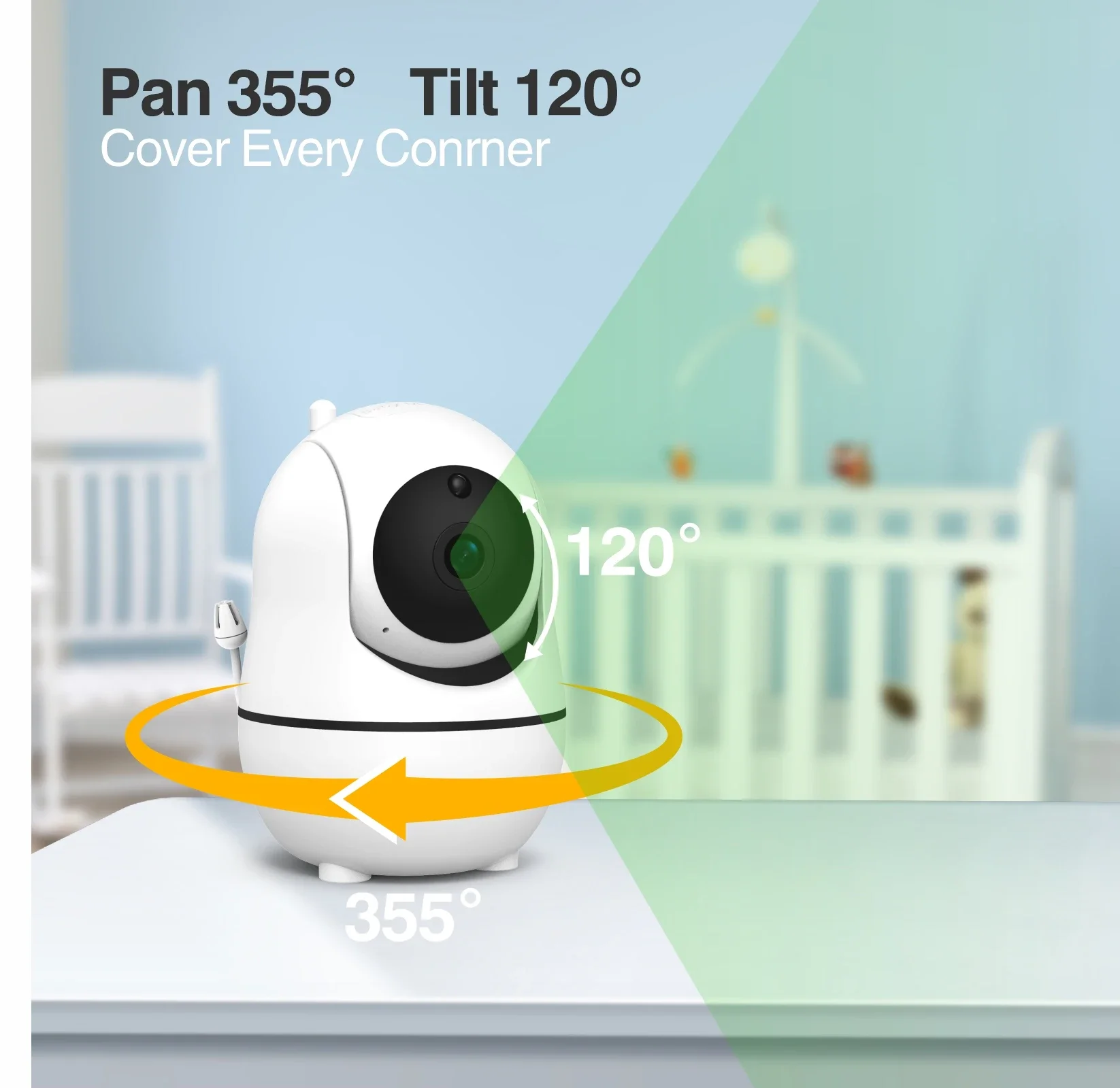 7" HD Split Screen Video- Baby Monitor- No WiFi- Baby Camera Monitor- Hack Proof- Remote Zoom/Pan/Tilt- 4000mAh Battery - Image 6