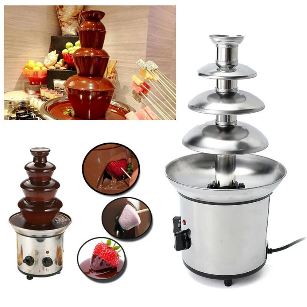 Chocolate Fountain- 4-Tier Electric Melting Machine for Chocolate Candy