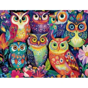 Diamond Mosaic Owls- 5D DIY Full-Square/Round Diamond Painting