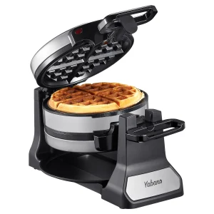 Belgian Waffle Maker- Classic Rotating Waffle Iron with Nonstick Plates- Removable Drip Tray- Cool Touch Handles, Double Flip