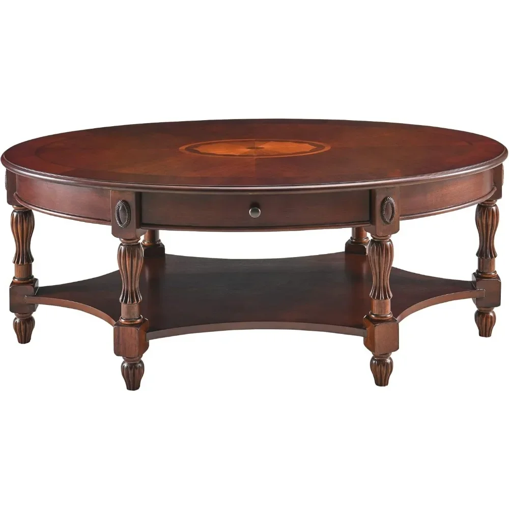 Solid Wood Coffee Table- Drawer and Storage Shelf- Traditional Living Room Coffee Table- 4 Finishes - Image 4