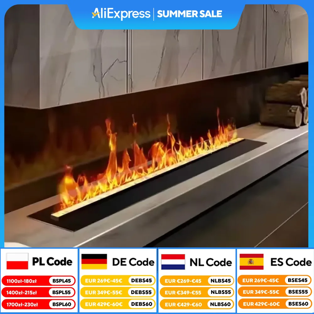 3D Fireplace- Water Steam Humidifier- LED Decorative Flame- Vapour Electric Fireplace - Image 2
