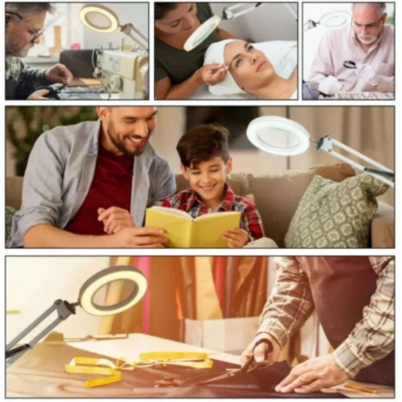 72 LED 8X/10X Illuminated Magnifier- USB 3 Colors LED Magnifying Glass- for Soldering, Skincare Beauty, Diamond Painting, Detail Work, etc. - Image 6