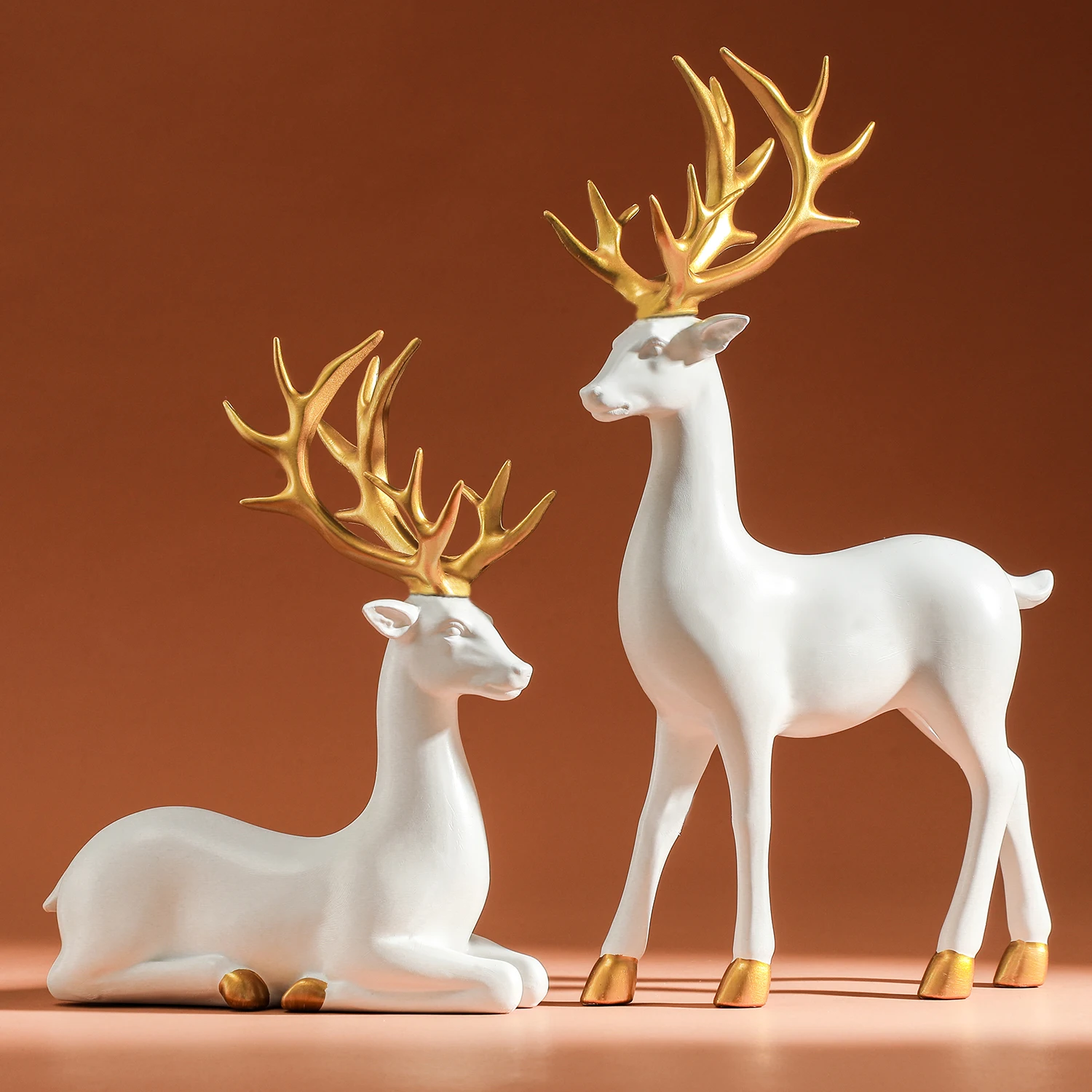 White Deer Figurines- Solid Synthetic Resin- Tabletop Ornament- Christmas Decoration - Image 4