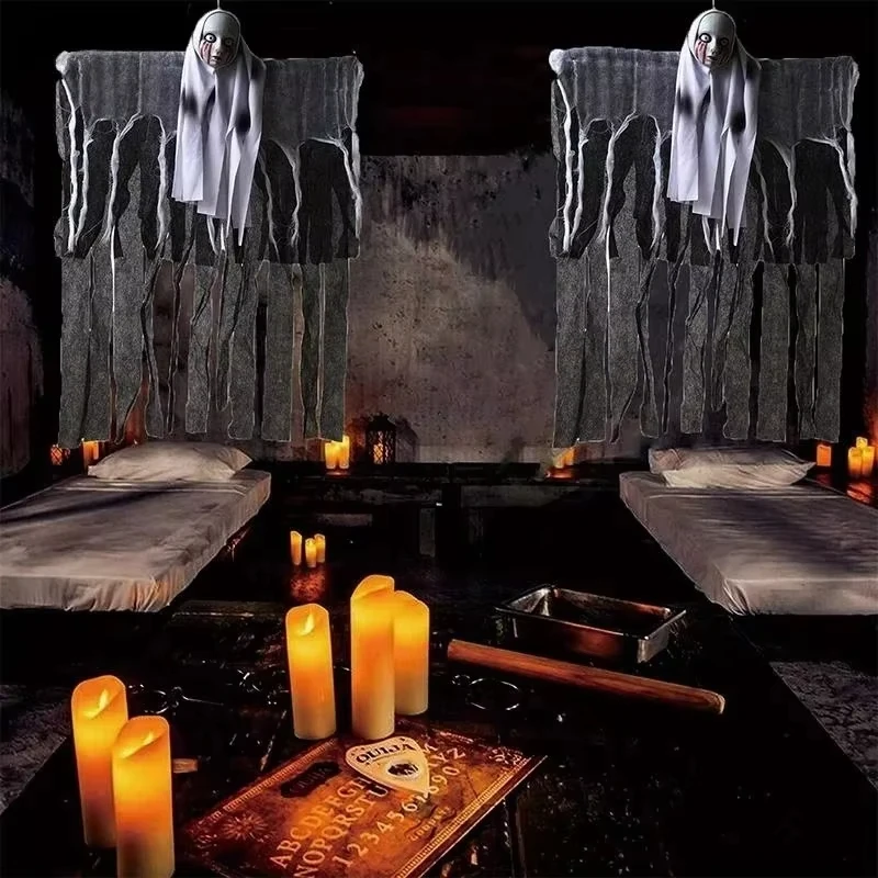 Halloween Decorations- Horror! Hanging Ghost Skull- Skeleton Prop - Image 6