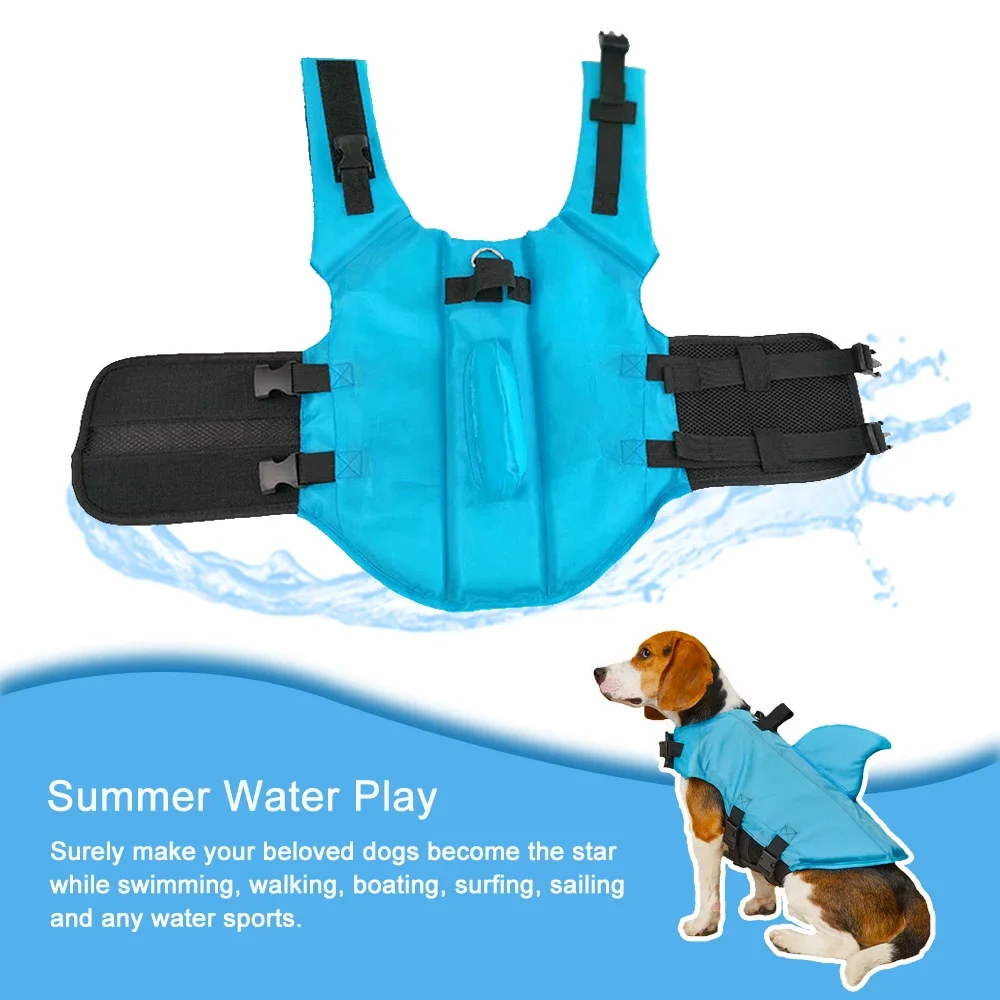 Shark Fin Dog Life Jacket- Enhanced Buoyancy- Sizes X SM to XXL- Safety Vest with Handle - Image 5