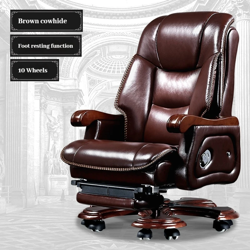 Luxury Leather Office Chair- Wheels- Massage Chair- 10 Styles- Foot Rest - Image 7