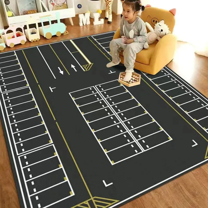 Road Traffic Map Area Rug- Fun Rug for Child's Bedroom- Many Sizes and Variations - Image 2