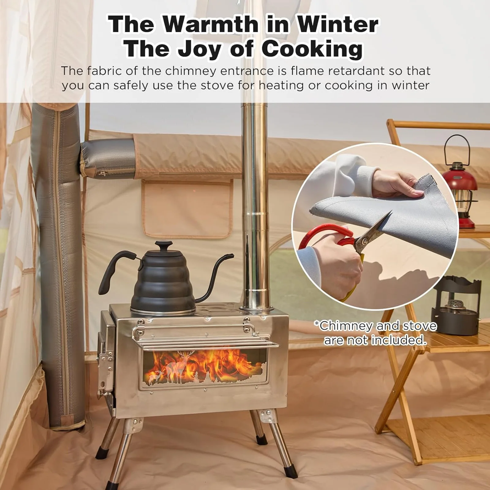 13' x 10' Inflatable Camping Tent- 8-10 Persons- 4 Season Blow up Tent- Waterproof- Chimney Hole- AC Port - Image 5