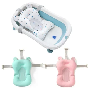 Portable Baby Bathtub Pad- Adjustable Bath Cushion- Newborn Support Seat