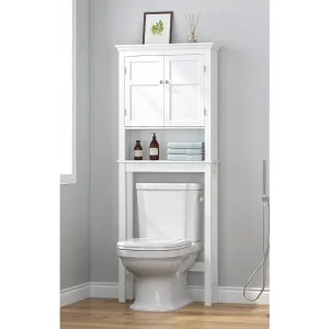 Over-The-Toilet Storage Cabinet- Organizer with Adjustable Shelves- Above Toilet Storage Cabinet Space