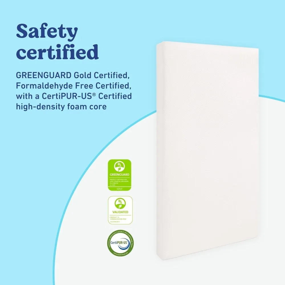 Premium Crib and Toddler Mattress – GREENGUARD Gold Certified & CertiPUR-US Certified- Fits All Standard Crib & Toddler Beds - Image 5