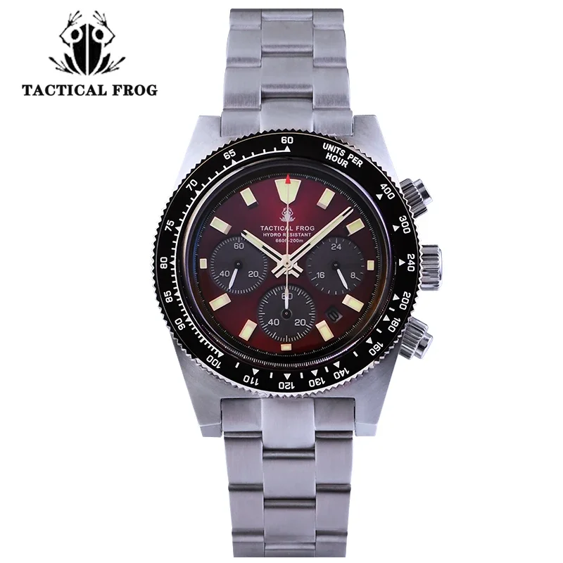 Tactical Frog Chronograph Watch- Sapphire Crystal Mirror- Ceramic Bezel- Luminous Men's Watch - Image 10