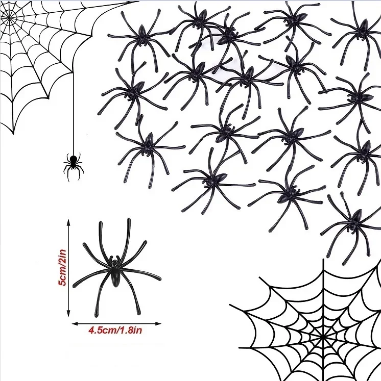 50/100 Pcs Party Decoration- Halloween- Luminous Fake Spiders - Image 2