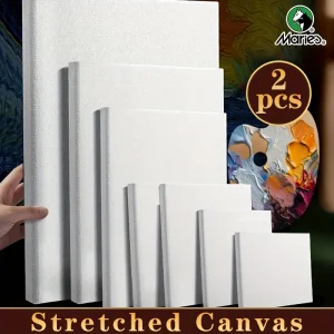 2-Pack- 8 Sizes Blank Stretched Canvas- White Prepared Framed Canvas for Painting- Drawing, Oils, Acrylics
